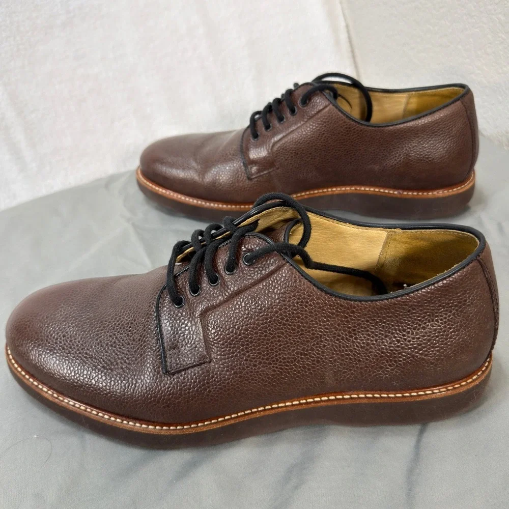 Samuel Hubbard Market Cap Mens 12 Brown Pebble Grain Leather Derby Professional